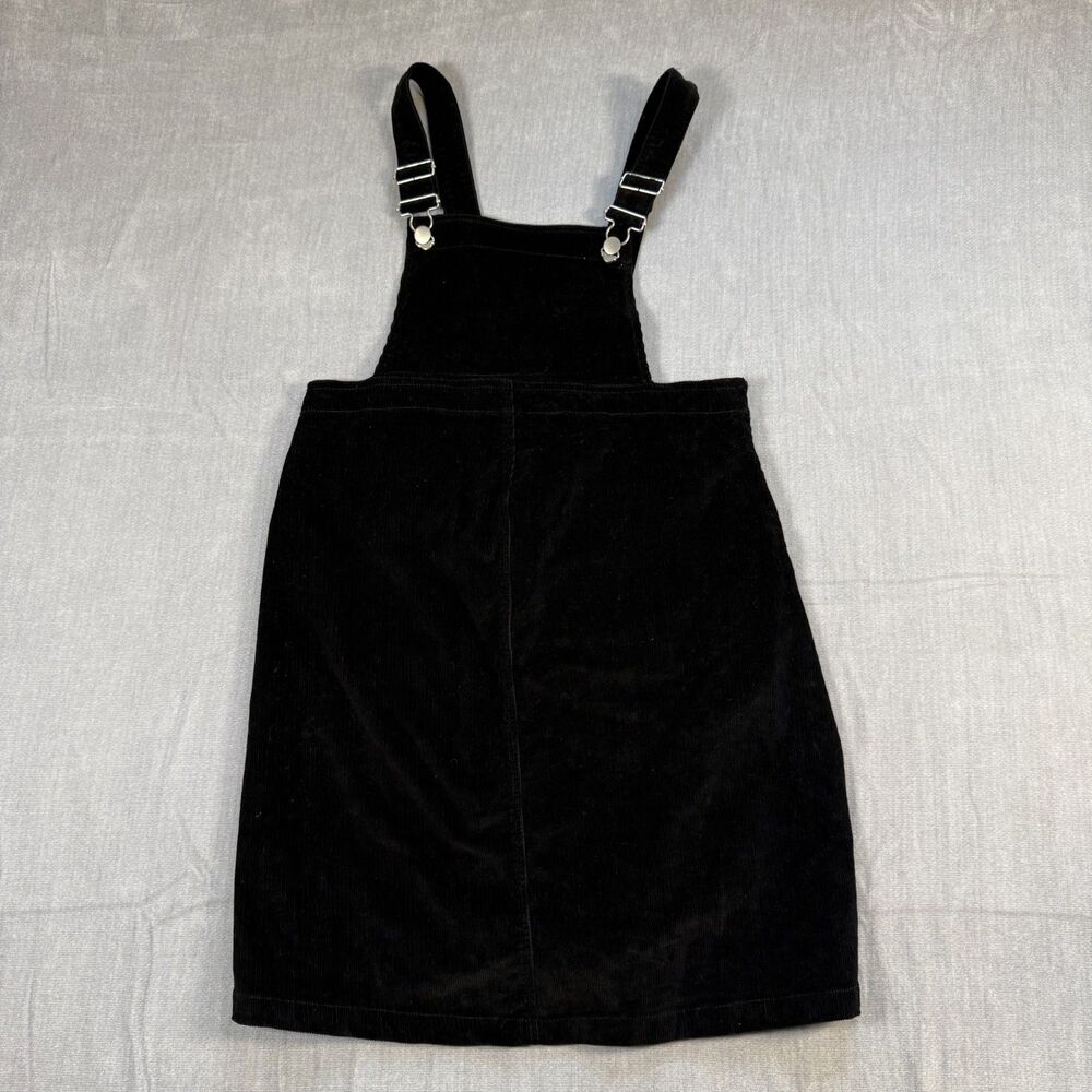 H&M Mama Maternity Corduroy Overall Dress Womens Sz Small Black 70s Boho